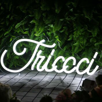 Tricoci White Neon Sign