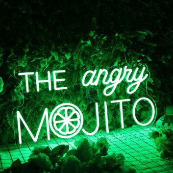 The Angry Mojito Green Neon Sign