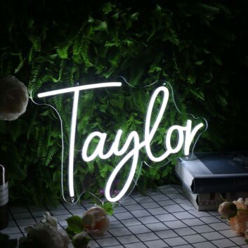 Taylor White Neon Sign