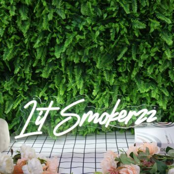 Lit Smokerzz White Neon Sign