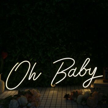 Oh Baby Yellow Neon Sign