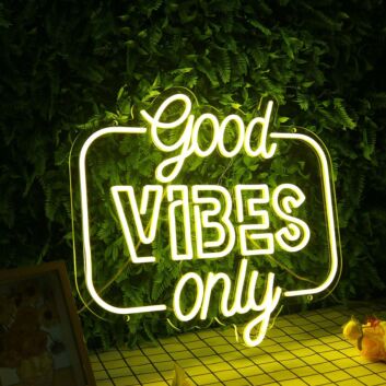 Good Vibes Only Yellow Neon Sign