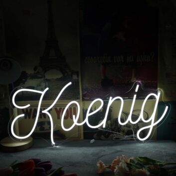 Koenig White Neon Sign
