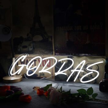 Gorras White Neon Sign