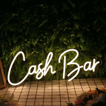 Cash Bar Yellow Neon Sign