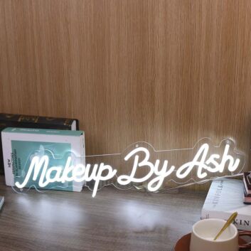 Makeup By Ash White Neon Sign