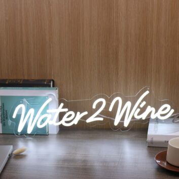 Water 2 Wine White Neon Sign