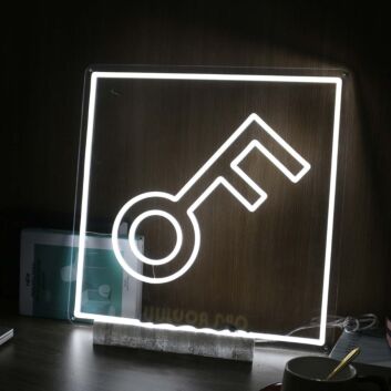 The Keys Pattern White Neon Sign