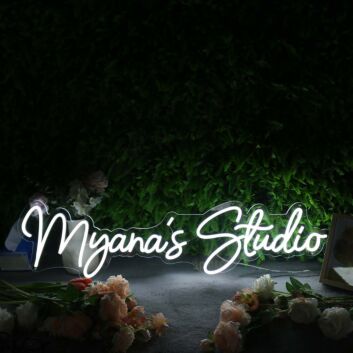 Myana's Studio White Neon Sign