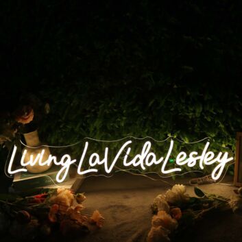 Living La Vida Lesley Yellow Neon Sign