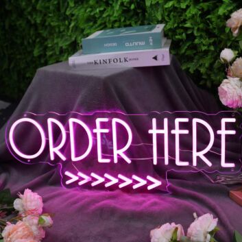 Order Here Pink Neon Sign