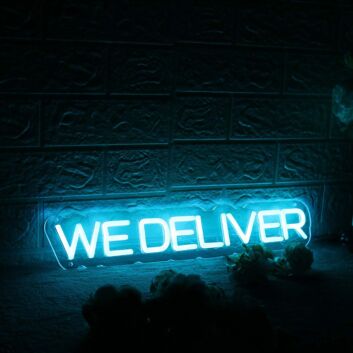 We Deliver Blue Neon Sign