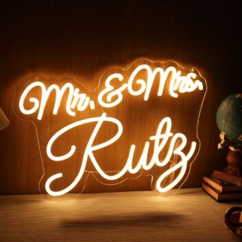 Mr And Mrs Ruty Yellow Neon Sign