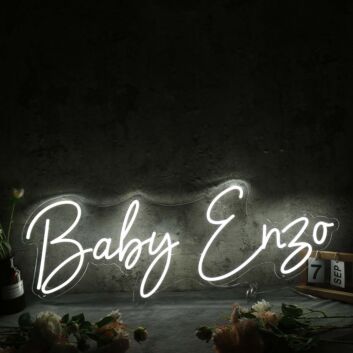Baby Enzo White Neon Sign