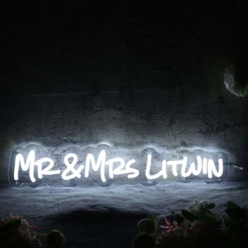 Mr And Mrs Litwin White Neon Sign