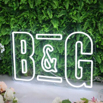 B And G White LED Neon Sign