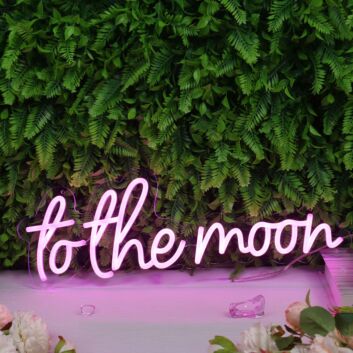 To The Moon Pink LED Neon Sign
