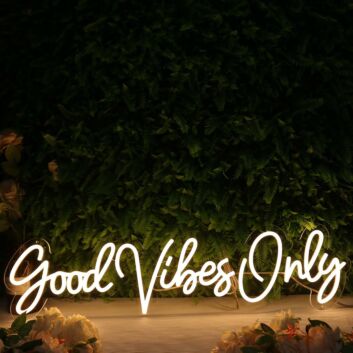 Good Vibes Only LED Yellow Neon Sign
