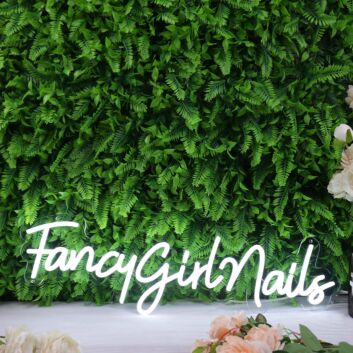 Fancy Girl Nails White Neon Sign