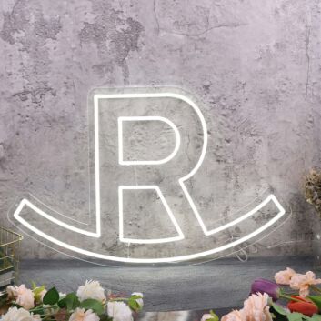 Letter R Custom White Neon Sign