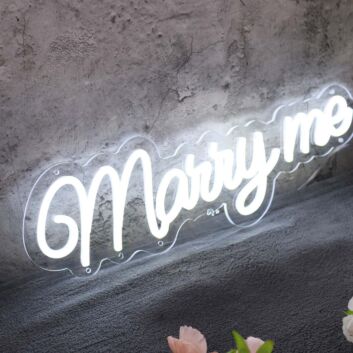Marry Me White LED Neon Sign