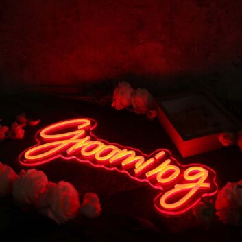 Grooming Orange Neon Sign