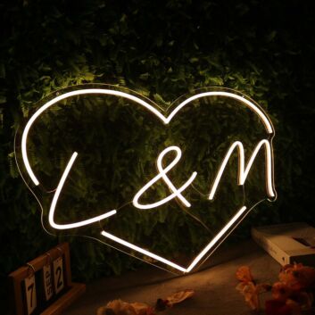 L And M Yellow Neon Sign