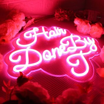 Hair Done By J Red Neon Sign