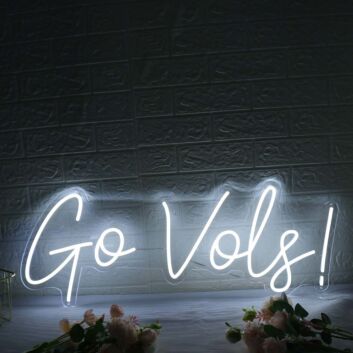 Go Vols White LED Neon Sign