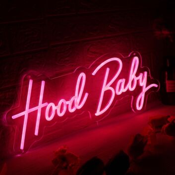 Hood Baby Red Neon Sign