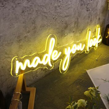 Made You Look Yellow Neon Sign