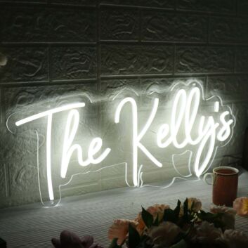 The Kellys White Neon Sign