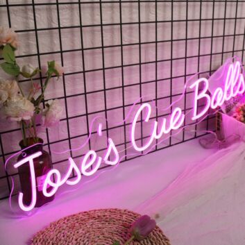 Joses Cue Balls Purple Neon Sign