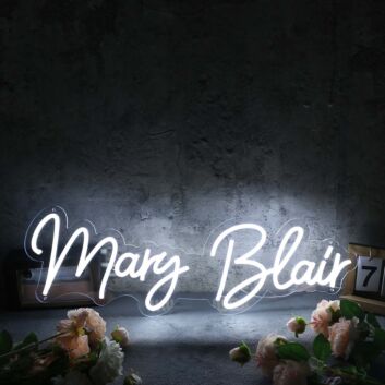 Mary Blair White Neon Sign