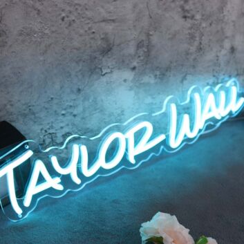Taylor Wall Blue Neon Sign