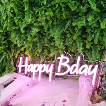 Happy Bday Purple Neon Sign