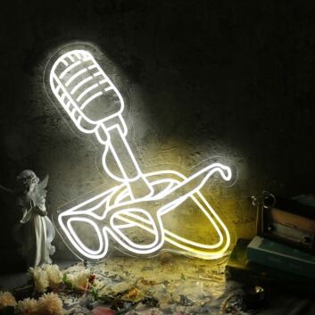 Microphone And Glasses Custom Neon Sign