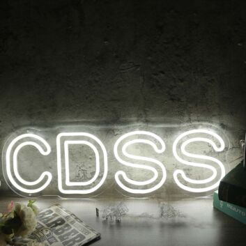 CDSS White Neon Sign