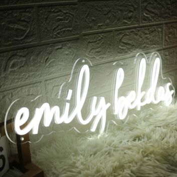 Emily Bekdas White Neon Sign
