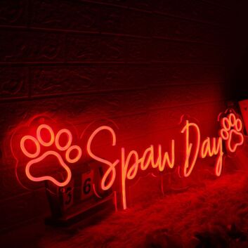 Spaw Day Red Neon Sign
