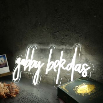 Gabby Bekdas White LED Neon Sign