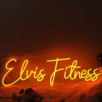 Elvis Fitness Orange Neon Sign