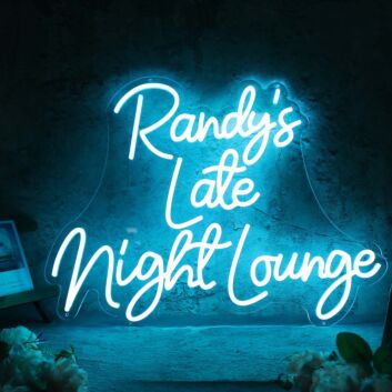 Randys Late Night Lounge Blue Neon Sign