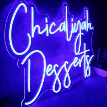 Chicaliyah Desserts Blue Neon Sign