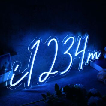 I am 1234 Blue Neon Sign
