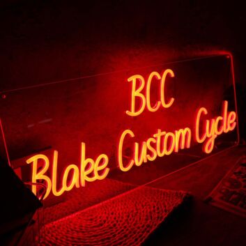 BCC Blake Custom Cycle Orange Neon Sign
