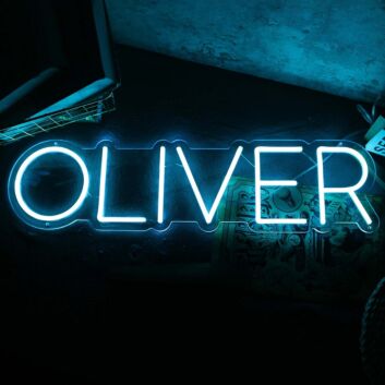 Oliver Blue Neon Sign