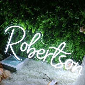 Robertson White Neon Sign