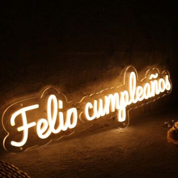 Feliz Cumpleanos Yellow Neon Sign