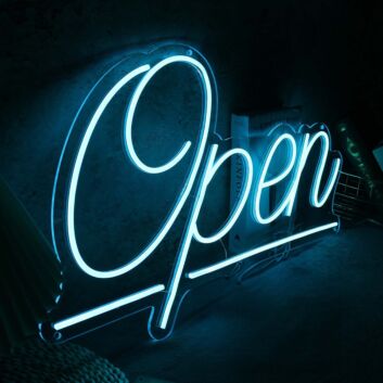 Blue Open LED Neon Sign